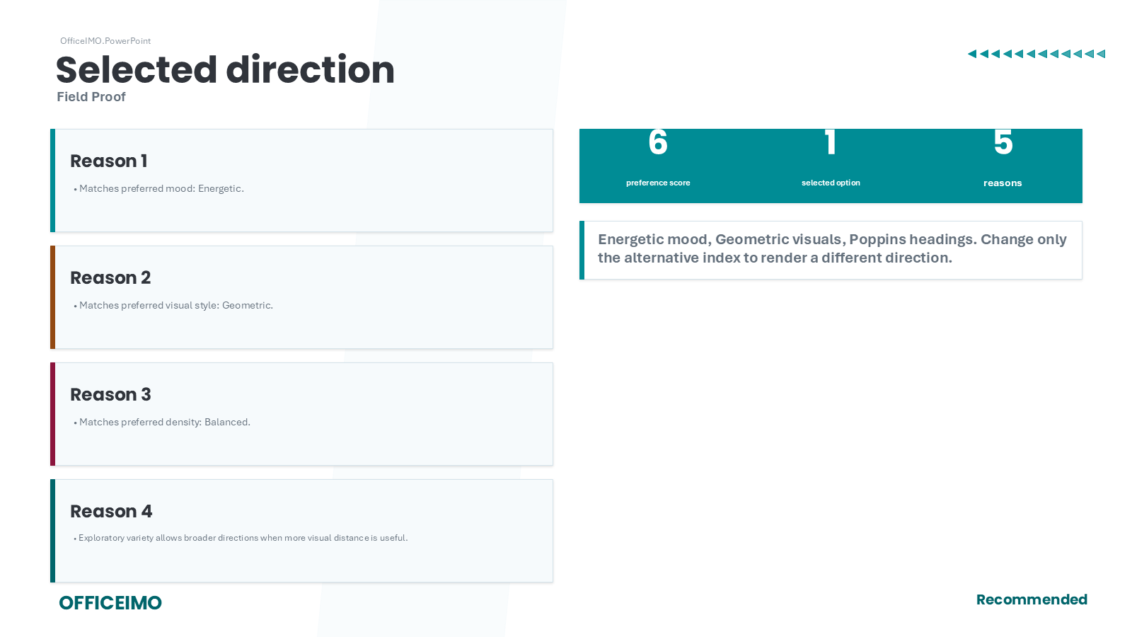 Design-guided presentation deck